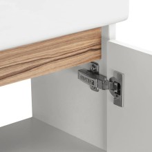 Тумба с раковиной белый глянец/эбони светлый 46 см Акватон Эклипс 1A1728K1EK49R