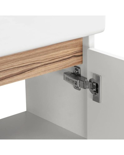 Тумба с раковиной белый глянец/эбони светлый 46 см Акватон Эклипс 1A1728K1EK49R