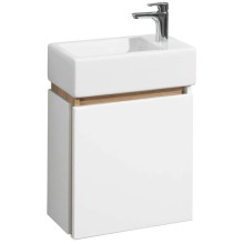 Тумба с раковиной белый глянец/эбони светлый 46 см Акватон Эклипс 1A1728K1EK49R