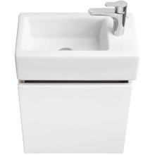 Тумба с раковиной белый глянец/эбони светлый 46 см Акватон Эклипс 1A1728K1EK49R