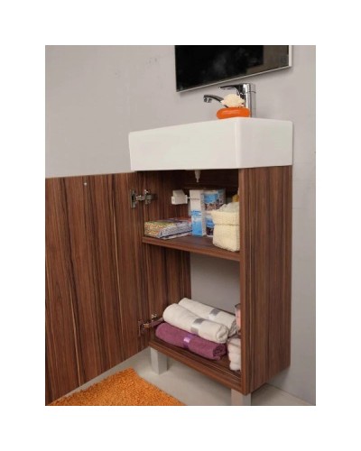 Тумба с раковиной эбони темный 46 см Акватон Эклипс 1A1726K1EK560