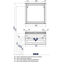 Тумба с раковиной дуб белый 80 см Акватон Леон 1A1863K0LBPS0