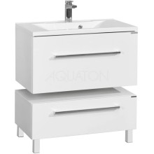 Тумба с раковиной белый глянец 80 см Акватон Мадрид 1A1268K0MA010