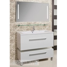 Тумба с раковиной белый глянец 80 см Акватон Мадрид 1A1268K0MA010