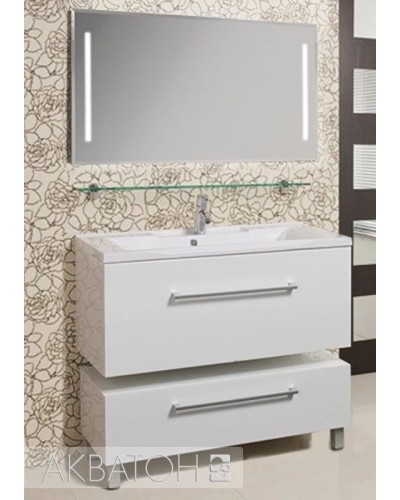 Тумба с раковиной белый глянец 80 см Акватон Мадрид 1A1268K0MA010