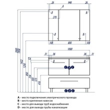 Тумба с раковиной белый глянец 100 см Акватон Мадрид 1A1280K0MA010