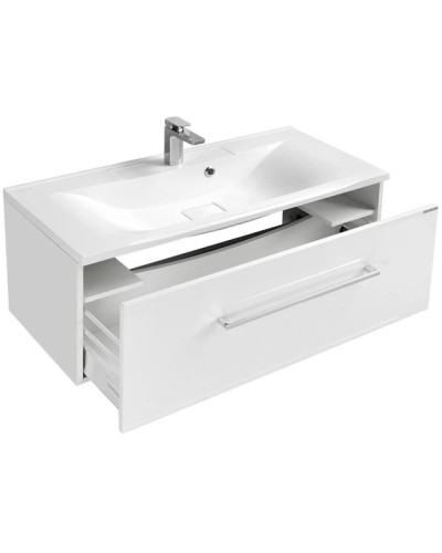 Тумба с раковиной белый глянец 100 см Акватон Мадрид 1A1269K0MA010