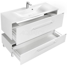 Тумба с раковиной белый глянец 120 см Акватон Мадрид 1A1687K1MA010