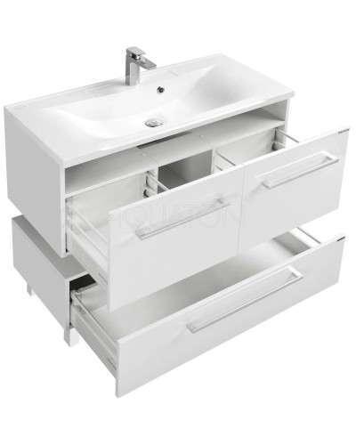 Тумба с раковиной белый глянец 120 см Акватон Мадрид 1A1703K0MA010