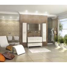 Тумба с раковиной белый глянец 120 см Акватон Мадрид 1A1703K0MA010