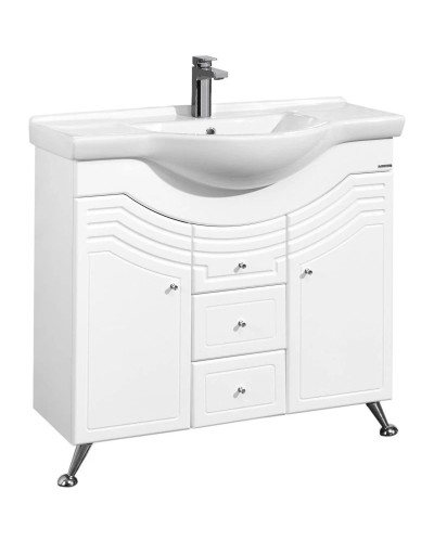 Тумба с раковиной белый глянец 95 см Акватон Домус 1A0613K0DO010