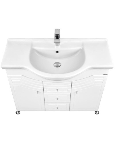 Тумба с раковиной белый глянец 95 см Акватон Домус 1A0613K0DO010
