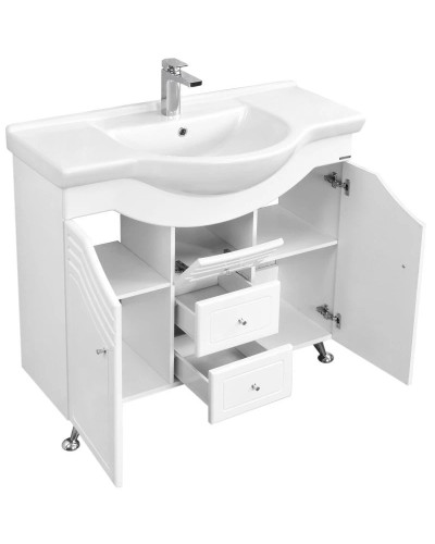 Тумба с раковиной белый глянец 95 см Акватон Домус 1A0613K0DO010