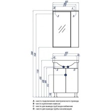 Тумба с раковиной белый глянец 60,5 см Акватон Лиана 1A1631K0LL010
