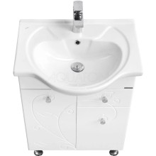 Тумба с раковиной белый глянец 60,5 см с бельевой корзиной Акватон Лиана 1A1629K0LL010