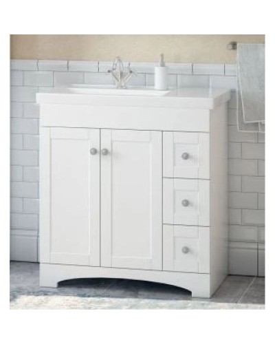 Тумба с раковиной белый матовый 81 см Corozo Техас SETSD-00000323/SD-00000334