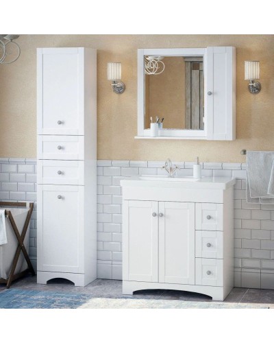 Тумба с раковиной белый матовый 81 см Corozo Техас SETSD-00000323/SD-00000334