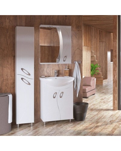 Тумба с раковиной белый глянец 60 см Corozo Наина SETSD-00000320/SD-00000383