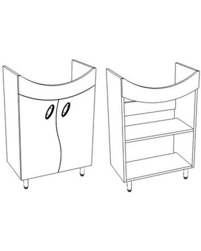 Тумба с раковиной белый глянец 60 см Corozo Наина SETSD-00000320/SD-00000383