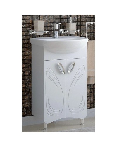 Тумба с раковиной белый глянец 51 см Corozo Лидер SETSD-00000318/SD-00000371