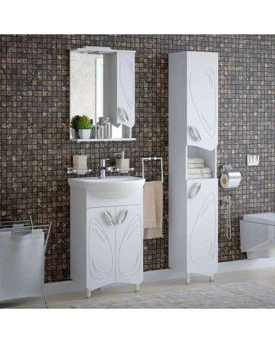 Тумба с раковиной белый глянец 51 см Corozo Лидер SETSD-00000318/SD-00000371