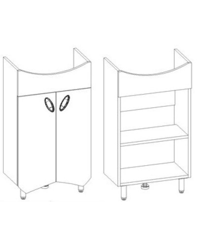 Тумба с раковиной белый глянец 51 см Corozo Лидер SETSD-00000318/SD-00000371