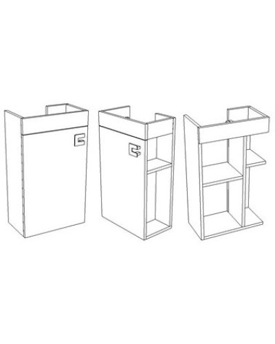 Тумба с раковиной белый глянец/белый матовый 40,5 см Corozo Комо SET/SD-00000317/UM-COM40/1