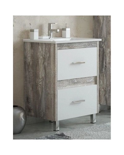 Тумба с раковиной белый глянец/антик 76,5 см Corozo Верона SETSD-00000347/SD-00000382