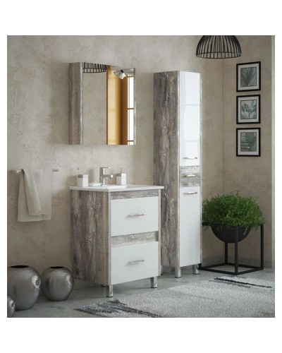 Тумба с раковиной белый глянец/антик 76,5 см Corozo Верона SETSD-00000347/SD-00000382