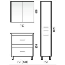 Тумба с раковиной белый глянец/антик 76,5 см Corozo Верона SETSD-00000347/SD-00000382