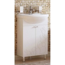 Тумба с раковиной белый глянец 55,5 см Corozo Орфей SETSD-00000360/SD-00000065