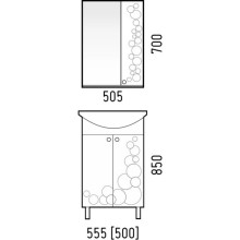 Тумба с раковиной белый глянец 55,5 см Corozo Орфей SETSD-00000360/SD-00000065