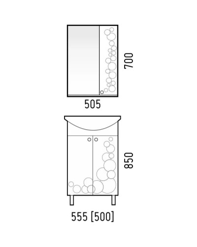 Тумба с раковиной белый глянец 55,5 см Corozo Орфей SETSD-00000360/SD-00000065