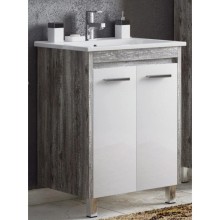 Тумба с раковиной белый глянец/антик 66 см Corozo Лорена SETSD-00000354/SD-00000391