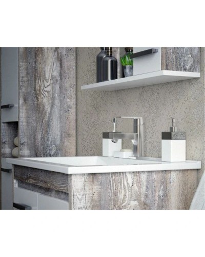 Тумба с раковиной белый глянец/антик 66 см Corozo Лорена SETSD-00000354/SD-00000391