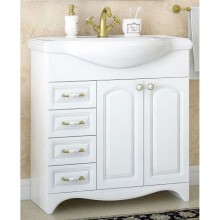 Тумба с раковиной белый глянец 81 см Corozo Классика SETSD-00000351/SD-00000376