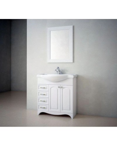 Тумба с раковиной белый глянец 81 см Corozo Классика SETSD-00000351/SD-00000376