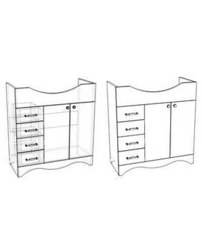 Тумба с раковиной белый глянец 81 см Corozo Классика SETSD-00000351/SD-00000376