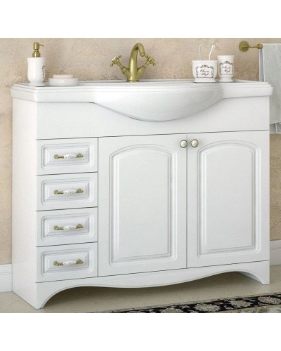 Тумба с раковиной белый глянец 106 см Corozo Классика SETSD-00000315/SD-00000373