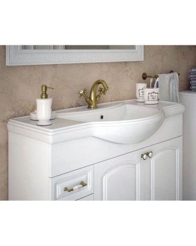 Тумба с раковиной белый глянец 106 см Corozo Классика SETSD-00000315/SD-00000373