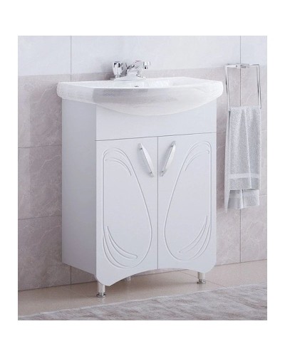 Тумба с раковиной белый глянец 61,5 см Corozo Кентис SETSD-00000314/SD-00000396