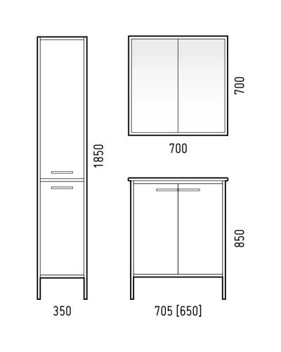 Тумба с раковиной белый глянец/черный 71 см Corozo Айрон SETSD-00000411/SD-00000379