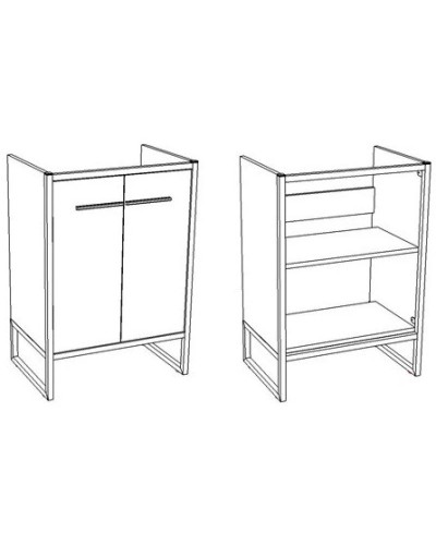 Тумба с раковиной белый глянец/черный 71 см Corozo Айрон SETSD-00000411/SD-00000379