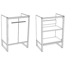 Тумба с раковиной арт/серый 61 см Corozo Айрон SETSD-00000308/SD-00000380