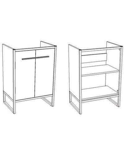 Тумба с раковиной арт/серый 61 см Corozo Айрон SETSD-00000308/SD-00000380