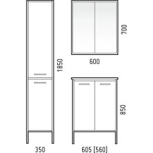 Тумба с раковиной арт/серый 61 см Corozo Айрон SETSD-00000308/SD-00000380