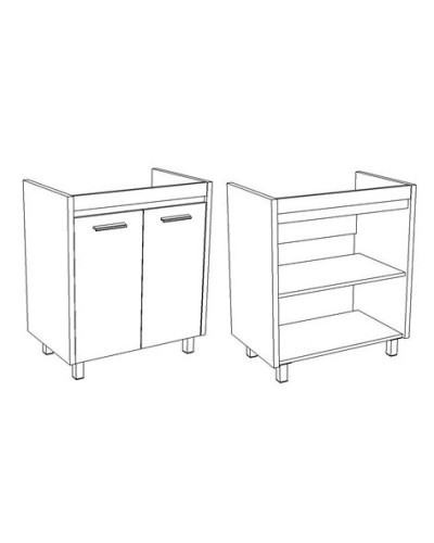 Тумба с раковиной белый глянец/лайн 66 см Corozo Лорена SETSD-00000319/SD-00000391