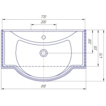 Тумба с раковиной белый глянец 81 см Corozo Классика SETSD-00000351/SD-00000376