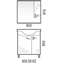 Тумба с раковиной белый глянец 86,5 см с бельевой корзиной Corozo Венеция SETSD-00000345/28209