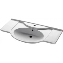 Тумба с раковиной белый глянец 86,5 см с бельевой корзиной Corozo Венеция SETSD-00000345/28209